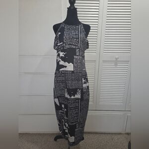 Newsprint Tank Dress. Size XL